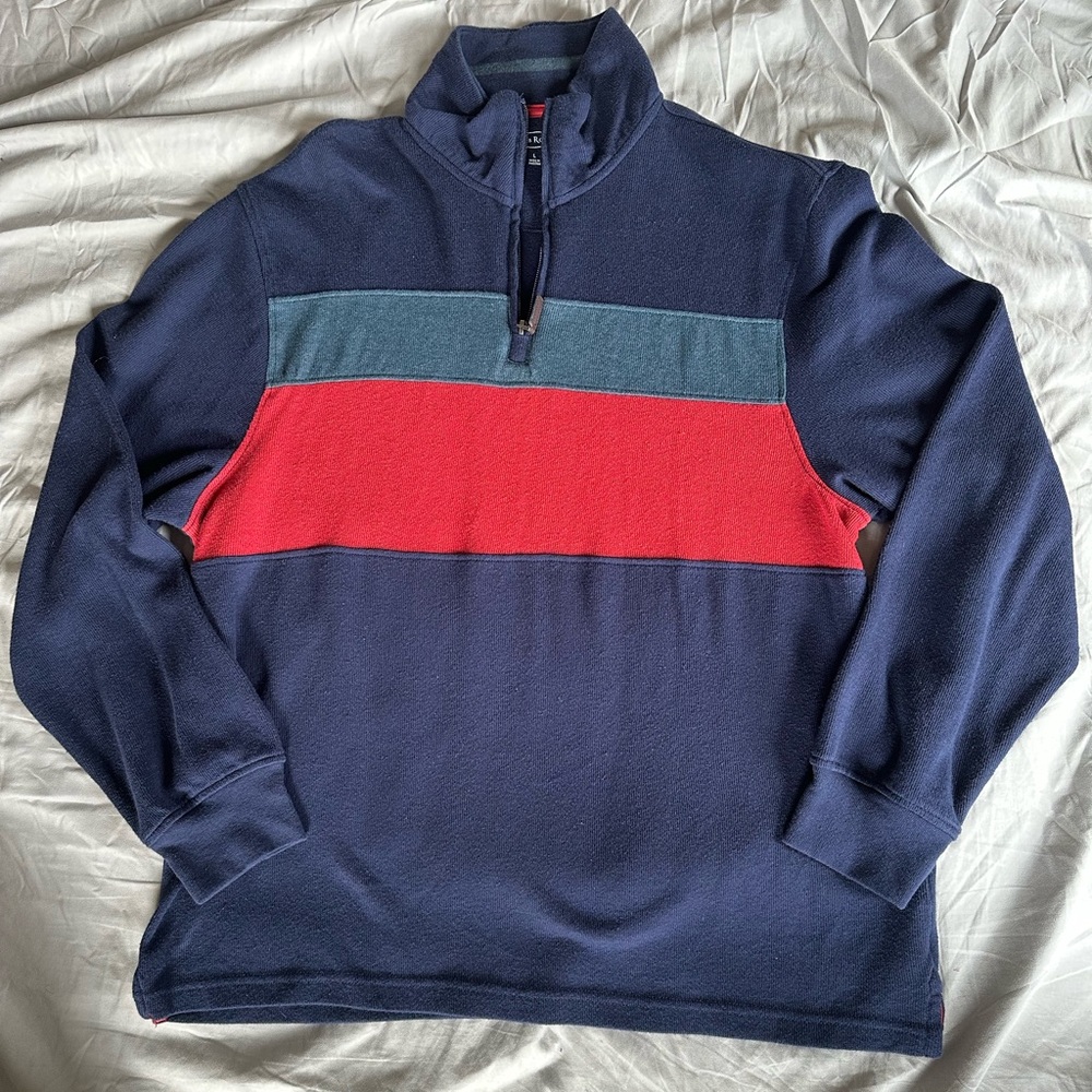 Club Room men’s colorblock mock neck quarter-zip pullover sweater size L